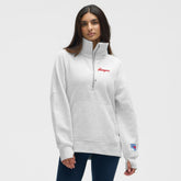 New York Rangers lululemon Women's Long Scuba Oversized Half-Zip Funnel Neck - Heathered Core Ultra Light Grey