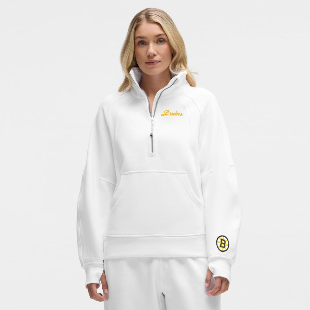 Boston Bruins lululemon Women's Long Scuba Oversized Half-Zip Funnel Neck - White