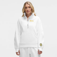 Boston Bruins lululemon Women's Long Scuba Oversized Half-Zip Funnel Neck - White