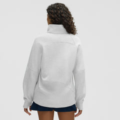 Tampa Bay Lightning lululemon Women's Long Scuba Oversized Half-Zip Funnel Neck - Heathered Core Ultra Light Grey
