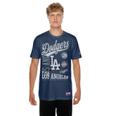 Los Angeles Dodgers Oversized Throwback Distressed T-Shirt Navy