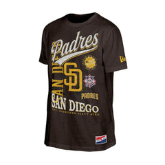 San Diego Padres Oversized Throwback Distressed T-Shirt Brown