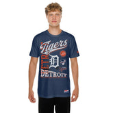Detroit Tigers Oversized Throwback Distressed T-Shirt Navy