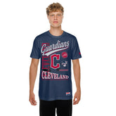 Cleveland Guardians Oversized Throwback Distressed T-Shirt Navy