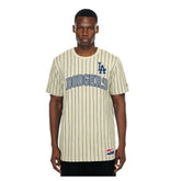 Los Angeles Dodgers Throwback Meshback Pinstripe T-Shirt Cream