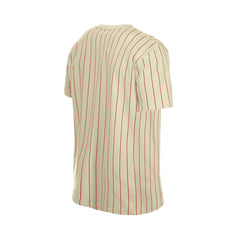 Cincinnati Reds Throwback Meshback Pinstripe T-Shirt Cream