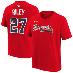 Austin Riley Atlanta Braves Youth Name & Number T-Shirt Red
