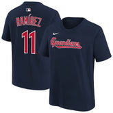José Ramírez Cleveland Guardians Youth Name & Number T-Shirt Navy