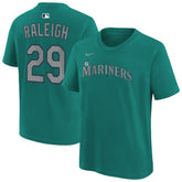 Cal Raleigh Seattle Mariners Youth Name & Number T-Shirt Teal