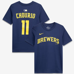 Jackson Chourio Milwaukee Brewers Youth Name & Number T-Shirt Navy
