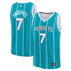 Kon Knueppel Charlotte Hornets 2025 NBA Draft First Round Pick Fast Break Replica Jersey - Icon Edition - Teal for sale