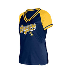 Milwaukee Brewers Women's Gameday V-Neck T-Shirt Navy