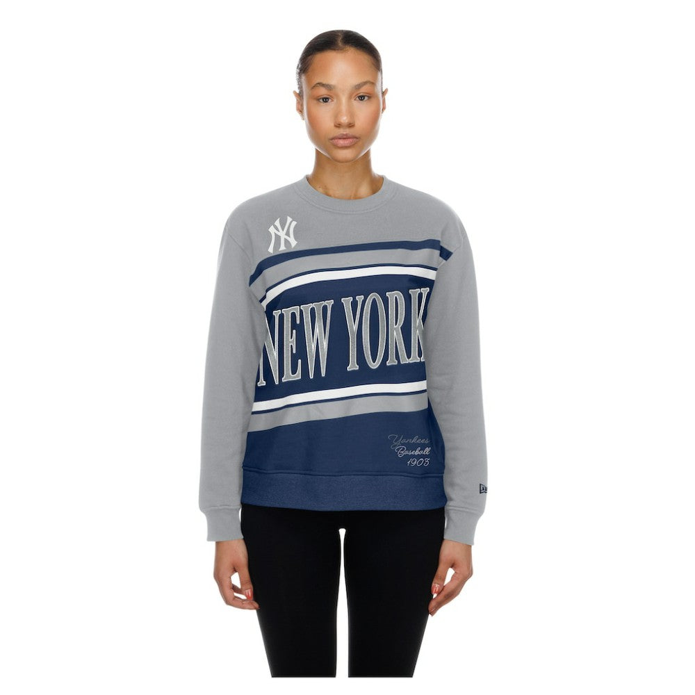 New York Yankees Women's Gameday Fleece Sweatshirt Navy/Gray