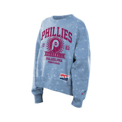 Philadelphia Phillies Women's Throwback Oversized Boxy Sweatshirt Light Blue