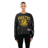 Pittsburgh Pirates Women's Throwback Oversized Boxy Sweatshirt Black