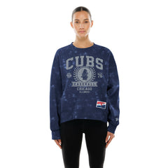 Chicago Cubs Women's Throwback Oversized Boxy Sweatshirt Royal