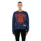 Detroit Tigers Women's Throwback Oversized Boxy Sweatshirt Navy