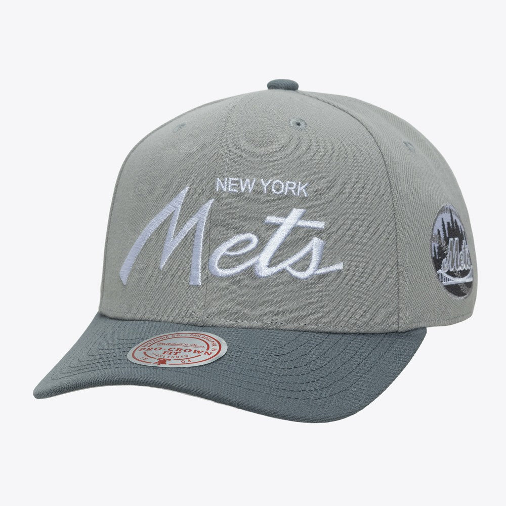 New York Mets Thunderstorm Head Coach Pro-Crown Adjustable Hat Gray