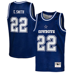 Emmitt Smith Dallas Cowboys Youth Retired Player NFL Basketball Fashion Jersey - Navy sale