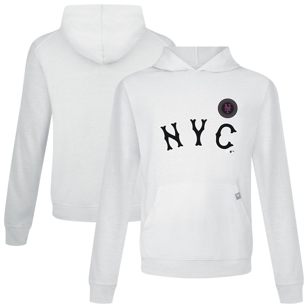 New York Mets Levelwear City Connect Relay Core Logo Pullover Hoodie White