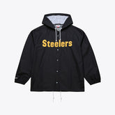Pittsburgh Steelers Coaches Full-Snap Hooded Windbreaker Jacket - Black on sale