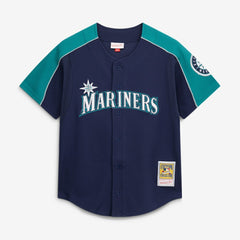 Ichiro Suzuki Seattle Mariners 2006 Cooperstown Mesh Batting Practice Button-Up Jersey Navy