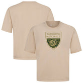 Washington Nationals Levelwear Oversized Luxe Signature Knit Buckler T-Shirt Khaki