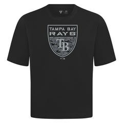 Tampa Bay Rays Levelwear Oversized Luxe Signature Knit Buckler T-Shirt Black