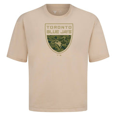 Toronto Blue Jays Levelwear Oversized Luxe Signature Knit Buckler T-Shirt Khaki
