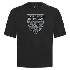 Toronto Blue Jays Levelwear Oversized Luxe Signature Knit Buckler T-Shirt Black