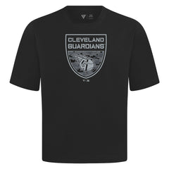 Cleveland Guardians Levelwear Oversized Luxe Signature Knit Buckler T-Shirt Black