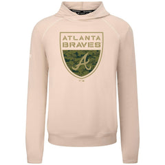Atlanta Braves Levelwear Mandate Buckler Tri-Blend Pullover Hoodie Khaki