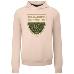 Milwaukee Brewers Levelwear Mandate Buckler Tri-Blend Pullover Hoodie Khaki
