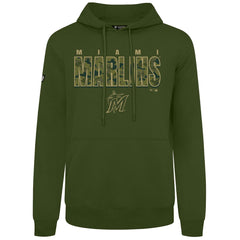 Miami Marlins Levelwear Podium Protect Pullover Hoodie Green