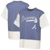 Atlanta Braves Outerstuff Youth Ultimate Pastels Premium Double Run T-Shirt Navy/Cream