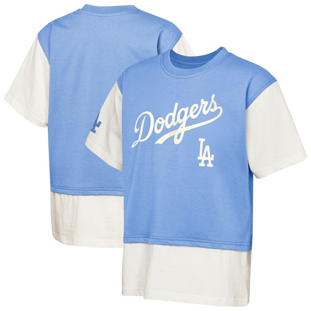 Los Angeles Dodgers Outerstuff Youth Ultimate Pastels Premium Double Run T-Shirt Royal/Cream