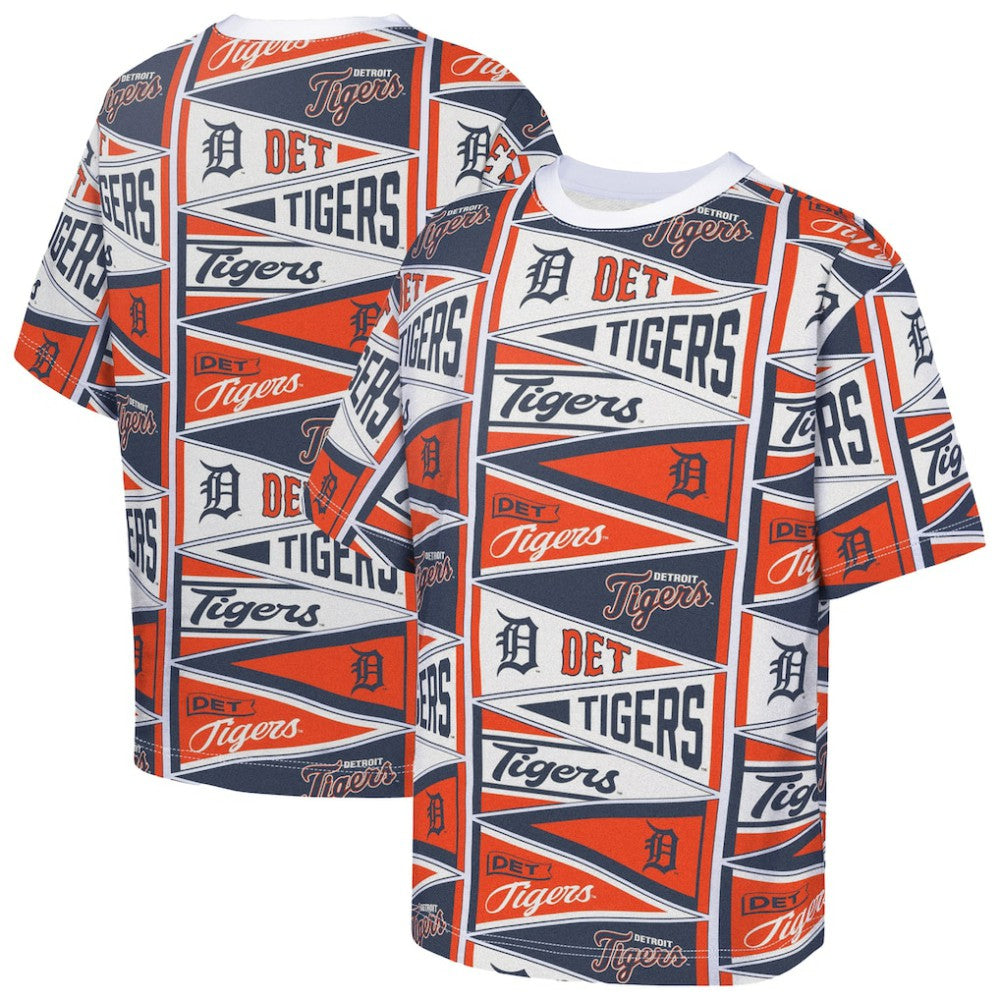 Detroit Tigers Outerstuff Youth All-Over Pennant T-Shirt Orange