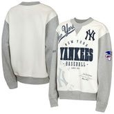 New York Yankees Outerstuff Youth Big League Power Hit Fleece Sweatshirt Cream/Gray