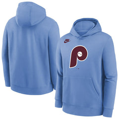 Philadelphia Phillies Youth Club Fleece Hoodie Light Blue