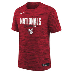 Washington Nationals Youth Authentic Collection Velocity Dri-FIT T-Shirt Red