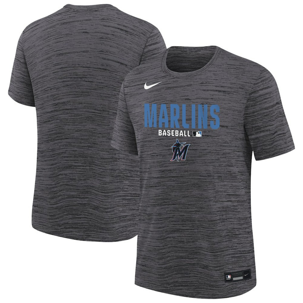 Miami Marlins Youth Authentic Collection Velocity Dri-FIT T-Shirt Black