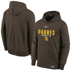 San Diego Padres Youth Authentic Collection Therma-FIT Hoodie Brown