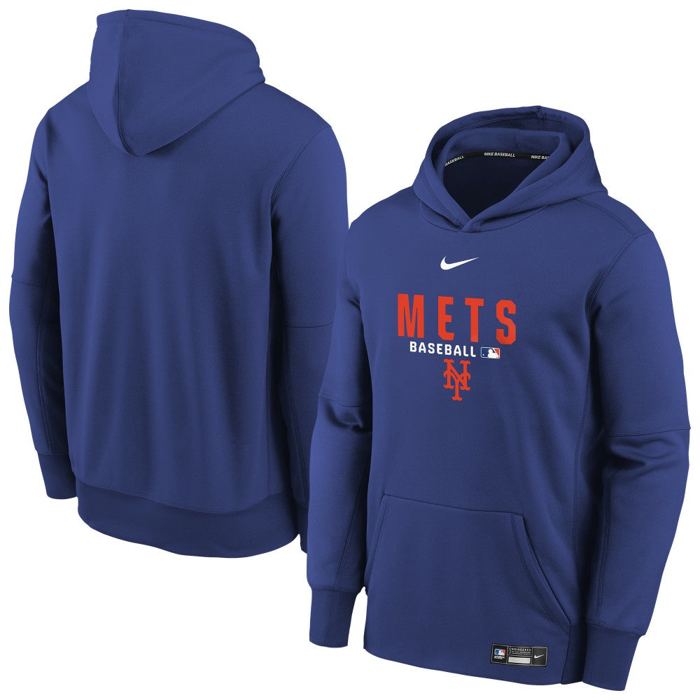 New York Mets Youth Authentic Collection Therma-FIT Hoodie Royal