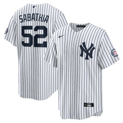 CC Sabathia New York Yankees 2025 Baseball Hall of Fame Name & Number Retired Replica Jersey White