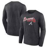 Atlanta Braves Team Lockup Long Sleeve T-Shirt Charcoal