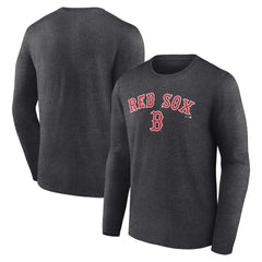 Boston Red Sox Team Lockup Long Sleeve T-Shirt Charcoal