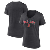 Boston Red Sox Women's Team Lockup V-Neck T-Shirt Charcoal