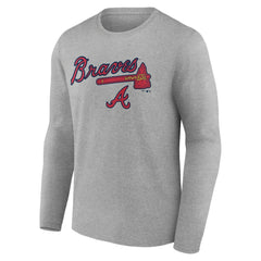 Atlanta Braves Team Lockup Long Sleeve T-Shirt Gray