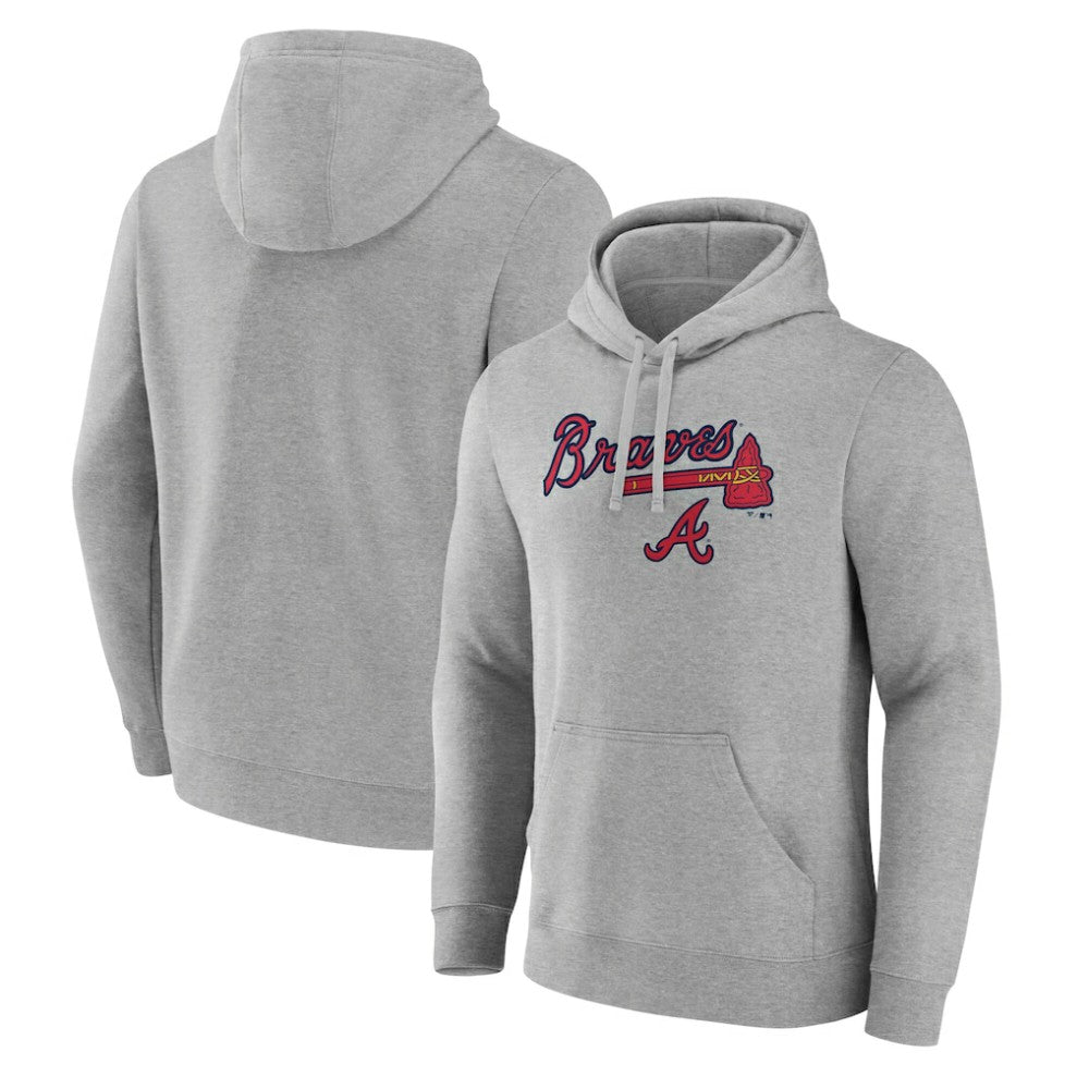Atlanta Braves Team Lockup Hoodie Gray