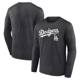Los Angeles Dodgers Team Lockup Long Sleeve T-Shirt Charcoal